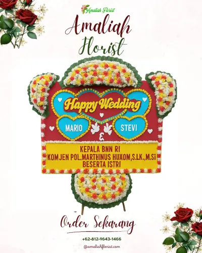 Karangan Papan Bunga Pernikahan di Cigadung
